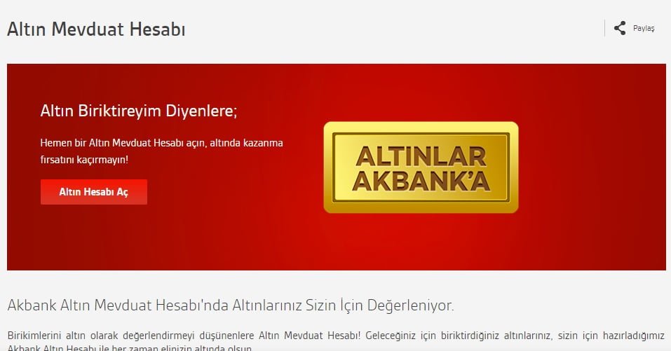Akbank Altın Hesabı Nasıl Açılır